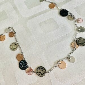 Nine West Gold, Silver, Brass Charms Necklace